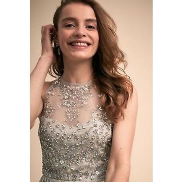 Anthropologie BHLDN Ginny Sequin Flower Embellished DressSize 10 - Picture 2 of 8